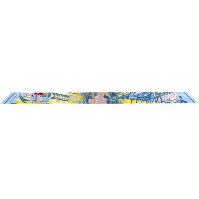 Hermes Ribbon Scarf Twilight Blue Yellow Dance Pacific Already Cleaned Silk — view 2