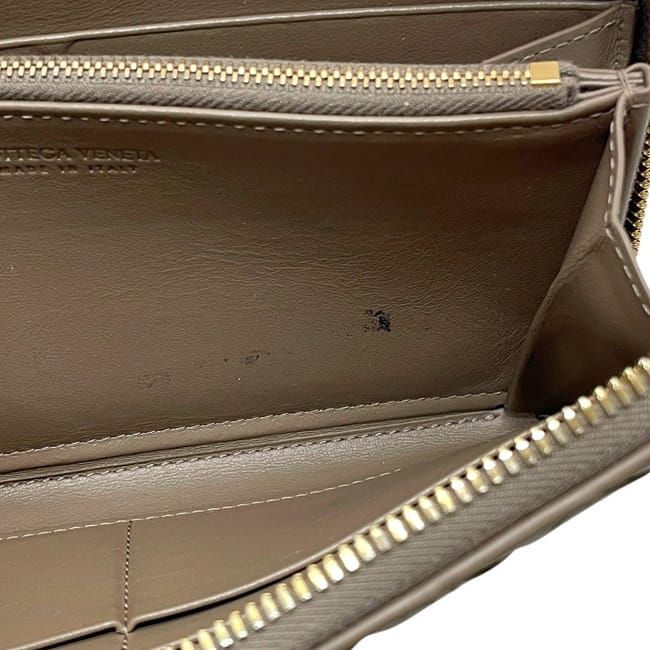 Bottega Veneta Zip Around Wallet Beige Intrecciato Leather Braided — view 6