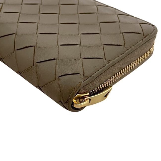 Bottega Veneta Zip Around Wallet Beige Intrecciato Leather Braided — view 8