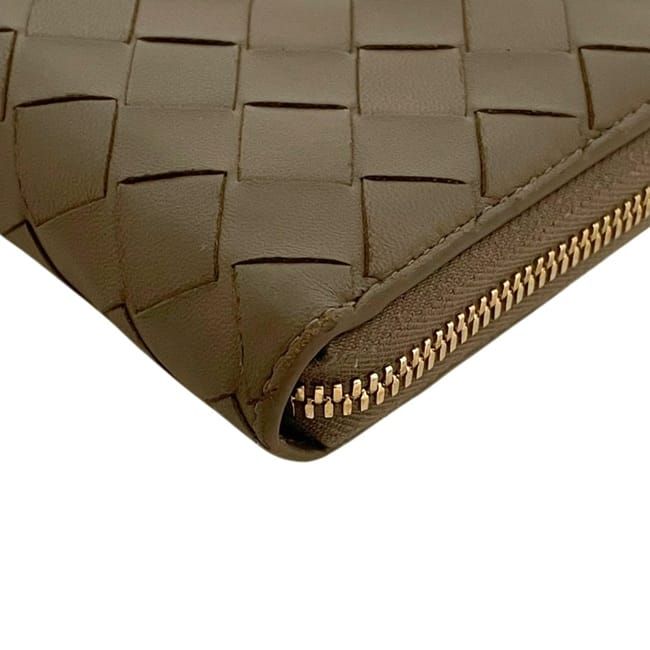 Bottega Veneta Zip Around Wallet Beige Intrecciato Leather Braided — view 7