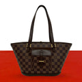 Louis Vuitton Manosque PM Damier Pattern Leather Tote Brown