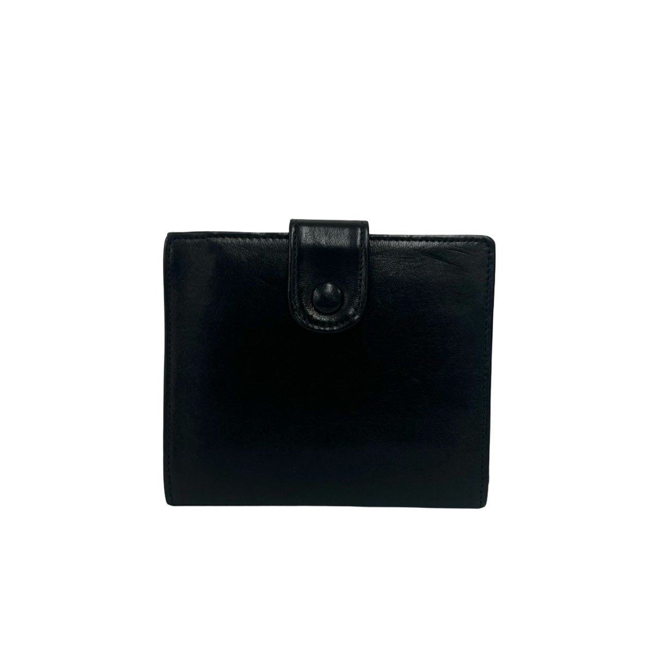 Chanel Vintage Jumbo CC Logo Lambskin Bifold Wallet Mini Card Case Black — view 2