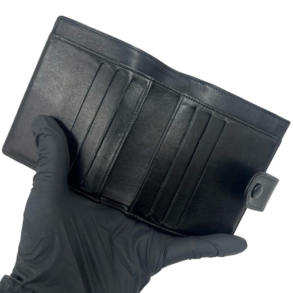 Chanel Vintage Jumbo CC Logo Lambskin Bifold Wallet Mini Card Case Black — view 7