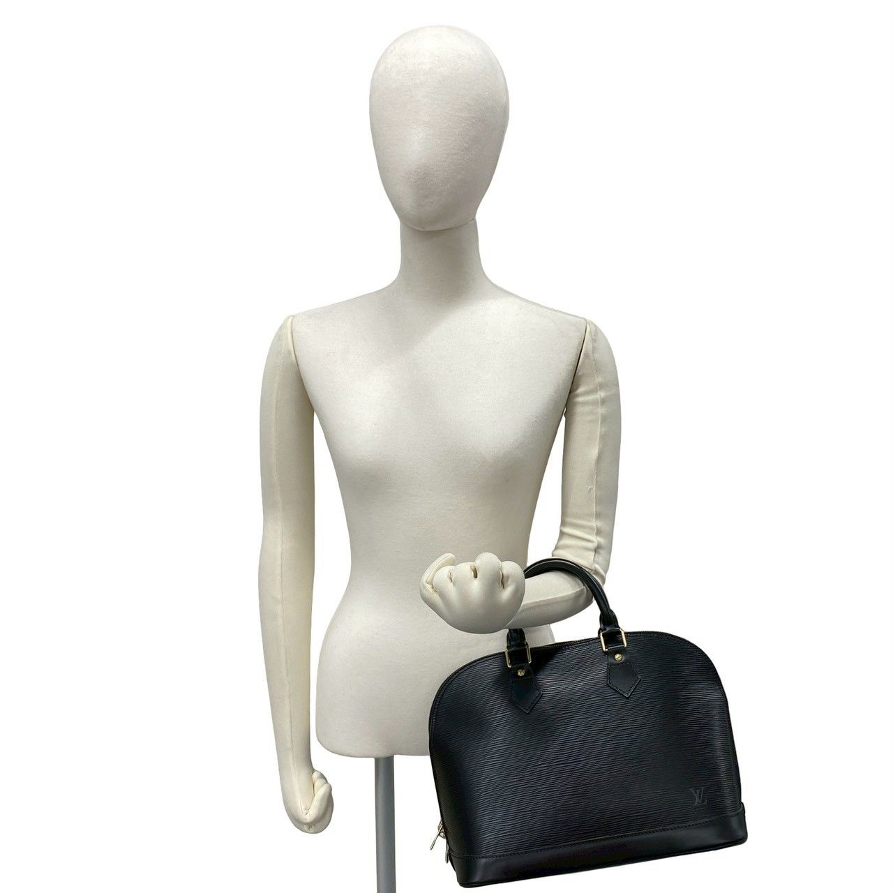Louis Vuitton Vintage Alma Epi Leather Mini Boston Bag Black Noir — view 2