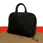 Louis Vuitton Vintage Alma Epi Leather Mini Boston Bag Black Noir