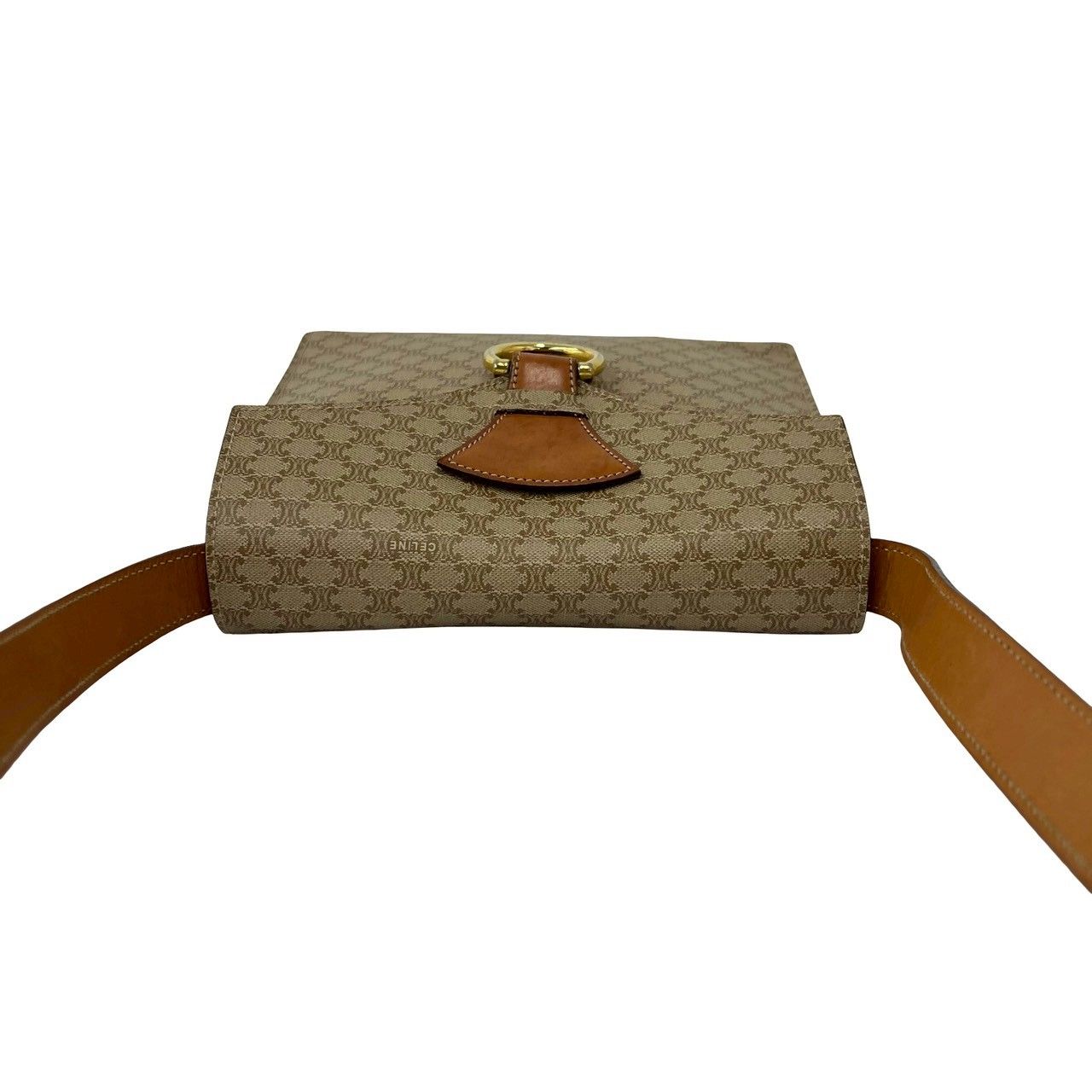 Celine Vintage Macadam Blason Triomphe Pattern Logo Leather Shoulder — view 4