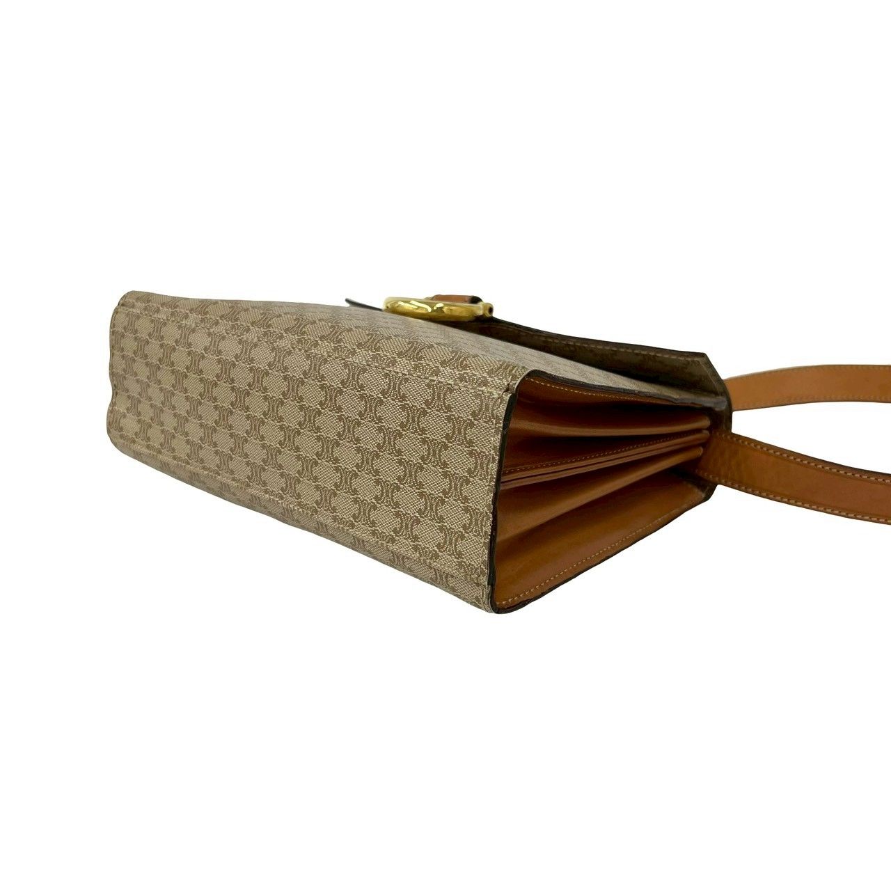 Celine Vintage Macadam Blason Triomphe Pattern Logo Leather Shoulder — view 8