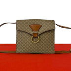 Celine Vintage Macadam Blason Triomphe Pattern Logo Leather Shoulder
