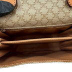 Celine Vintage Macadam Blason Triomphe Pattern Logo Leather Shoulder — view 9