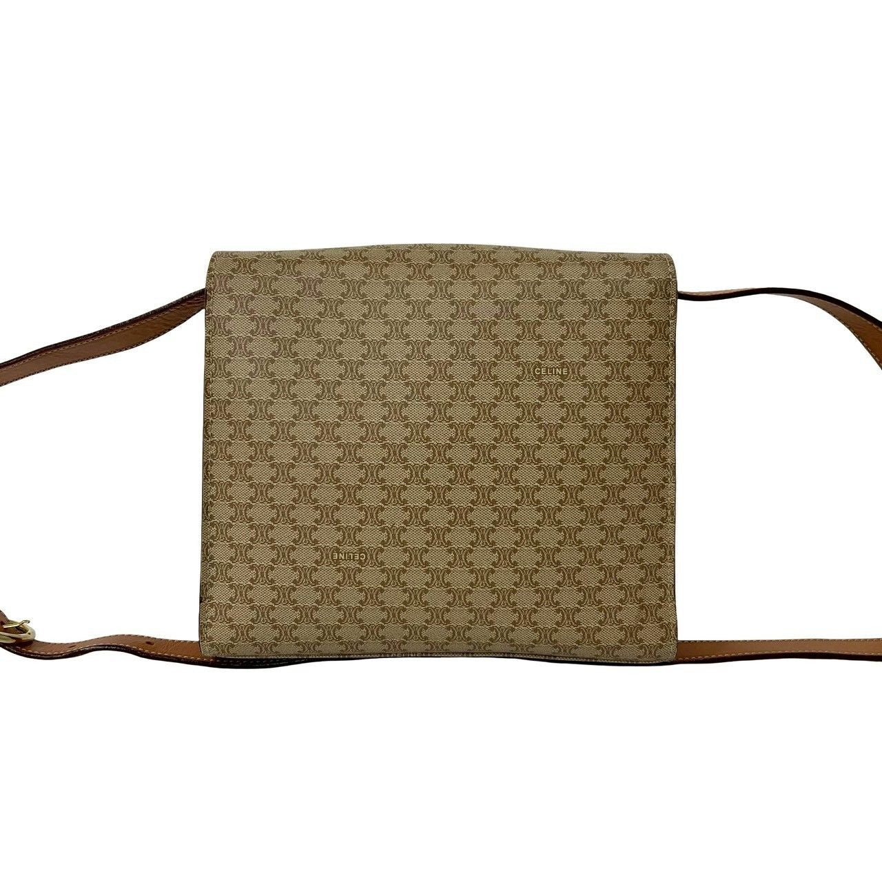 Celine Vintage Macadam Blason Triomphe Pattern Logo Leather Shoulder — view 3