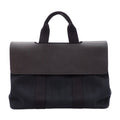 Hermes Valparaiso MM Handbag Leather Canvas Toilet Blanc Black Silver Rare