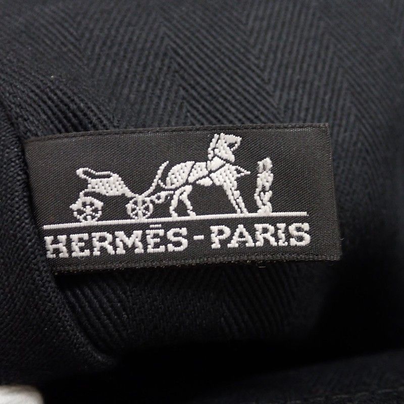 Hermes Valparaiso MM Handbag Leather Canvas Toilet Blanc Black Silver Rare — view 8