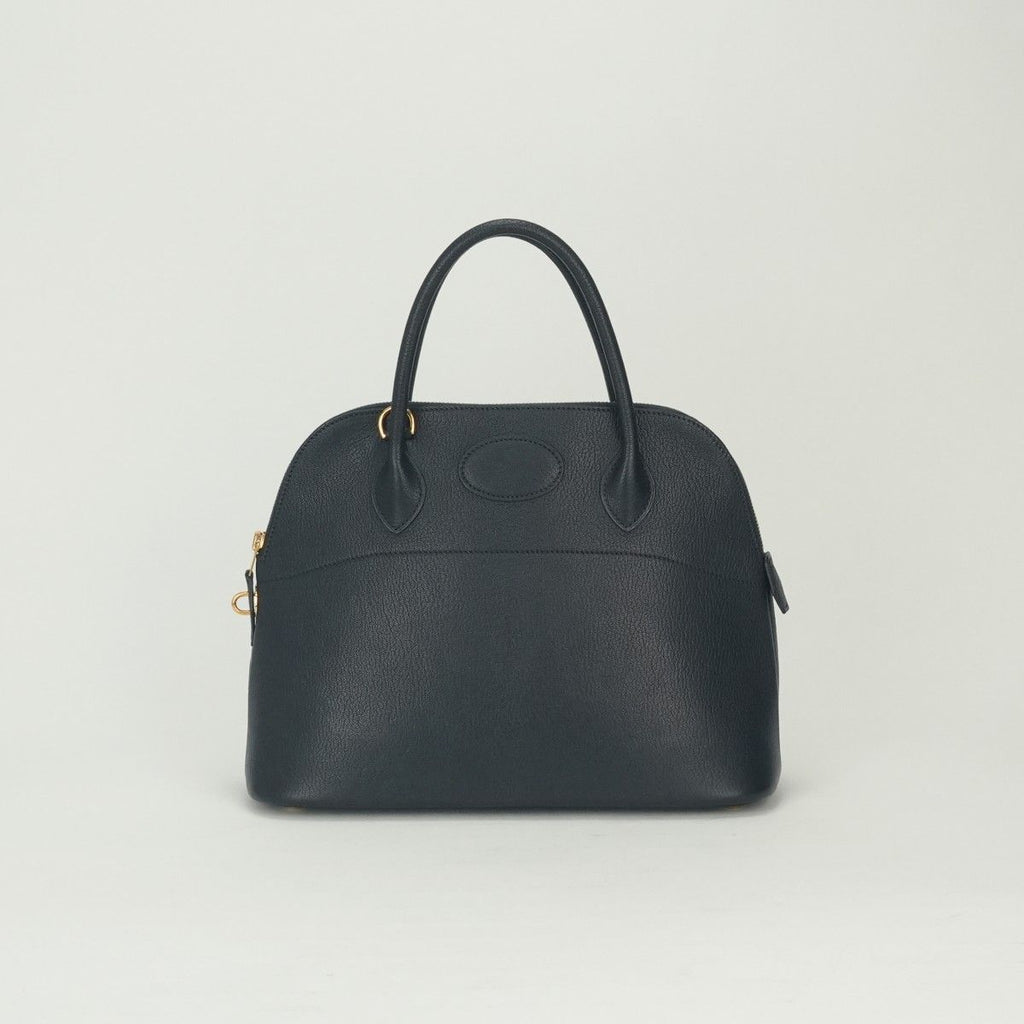 Hermes Bolide 31 Tote Shoulder Bag Chevre Coromandel Blue Indigo Navy Gold 2-Way