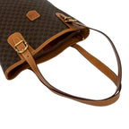 Celine Vintage Macadam Blason Triomphe Logo Leather Tote Shoulder Bag Brown — view 4