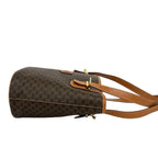 Celine Vintage Macadam Blason Triomphe Logo Leather Tote Shoulder Bag Brown — view 6