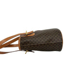 Celine Vintage Macadam Blason Triomphe Logo Leather Tote Shoulder Bag Brown — view 5