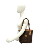 Celine Vintage Macadam Blason Triomphe Logo Leather Tote Shoulder Bag Brown — view 2