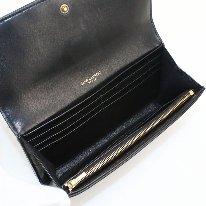 Saint Laurent Large Flap Wallet Bifold Lambskin — view 3