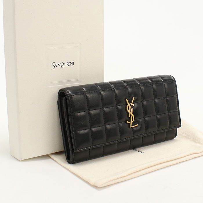 Saint Laurent Large Flap Wallet Bifold Lambskin