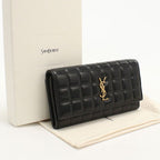 Saint Laurent Large Flap Wallet Bifold Lambskin