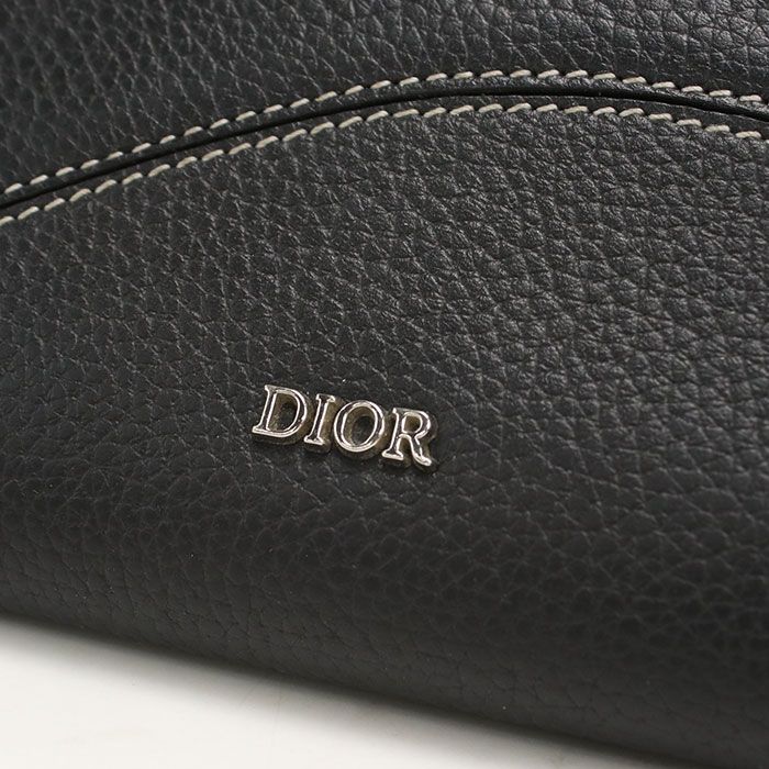 Dior Long Zip Wallet Saddle Round Zip Calf — view 4