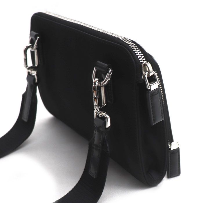 Prada Re-Nylon Saffiano Leather Shoulder Bag Black — view 2