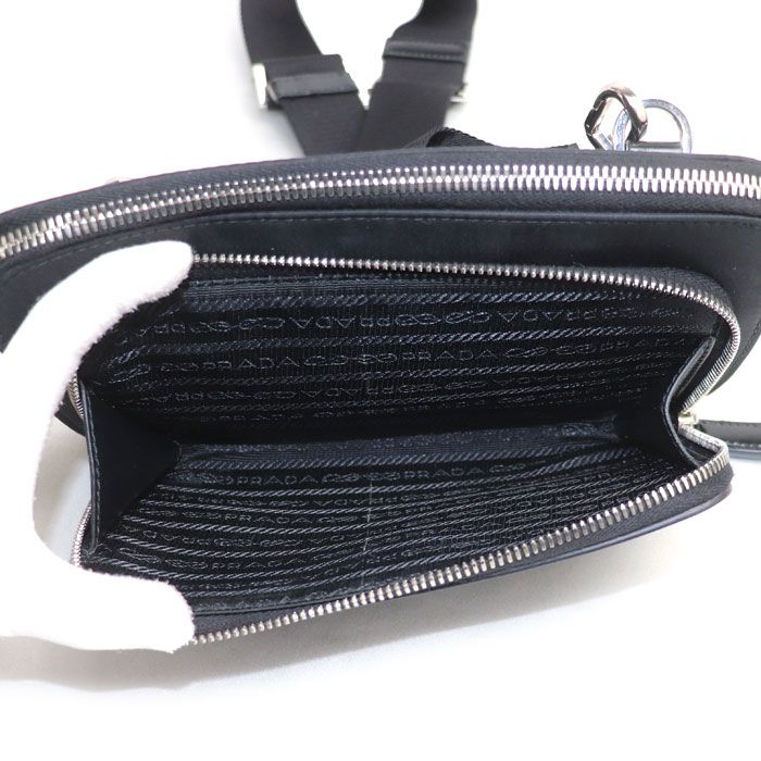 Prada Re-Nylon Saffiano Leather Shoulder Bag Black — view 5