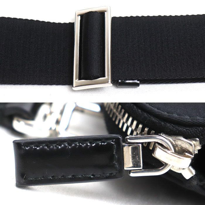 Prada Re-Nylon Saffiano Leather Shoulder Bag Black — view 6