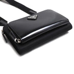 Prada Re-Nylon Saffiano Leather Shoulder Bag Black — view 3