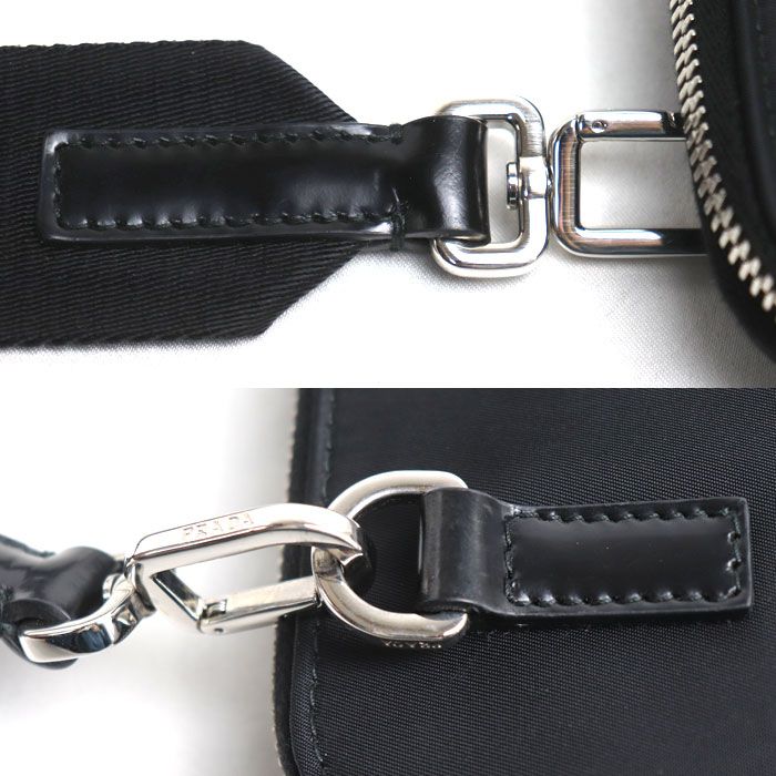 Prada Re-Nylon Saffiano Leather Shoulder Bag Black — view 7
