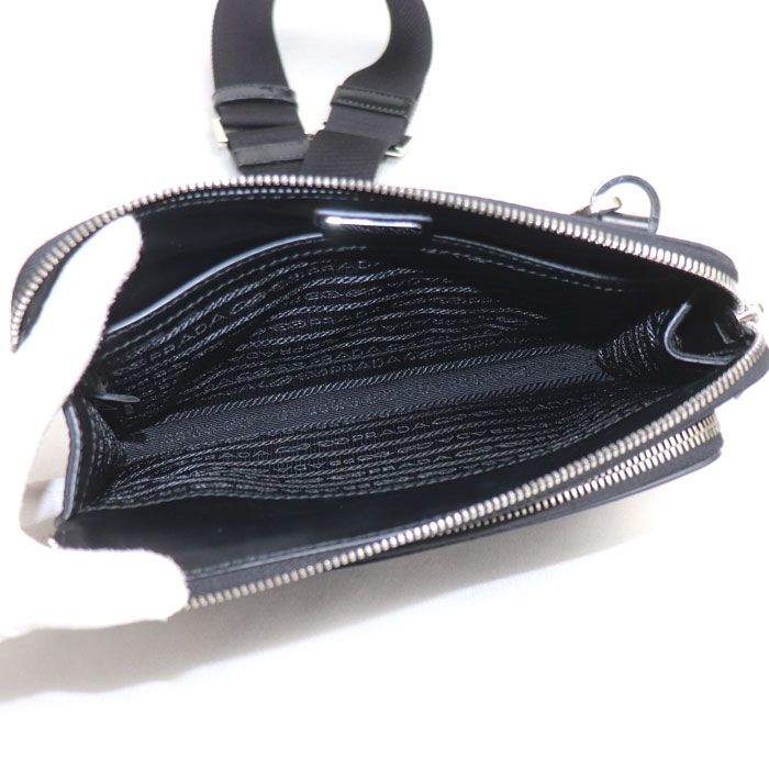 Prada Re-Nylon Saffiano Leather Shoulder Bag Black — view 4