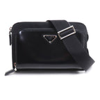Prada Re-Nylon Saffiano Leather Shoulder Bag Black