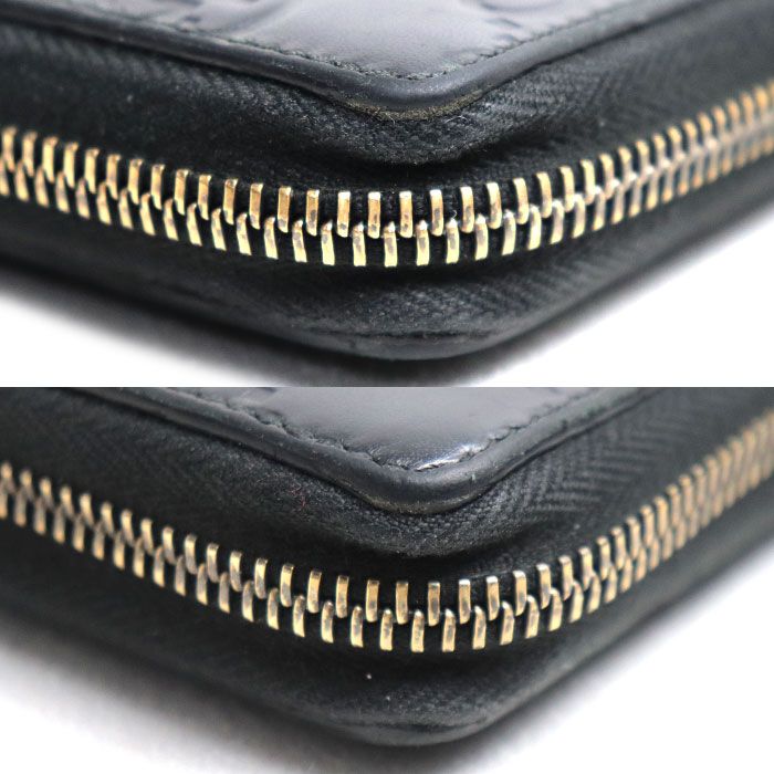 Gucci Guccissima Signature Zip Around Wallet Black — view 9