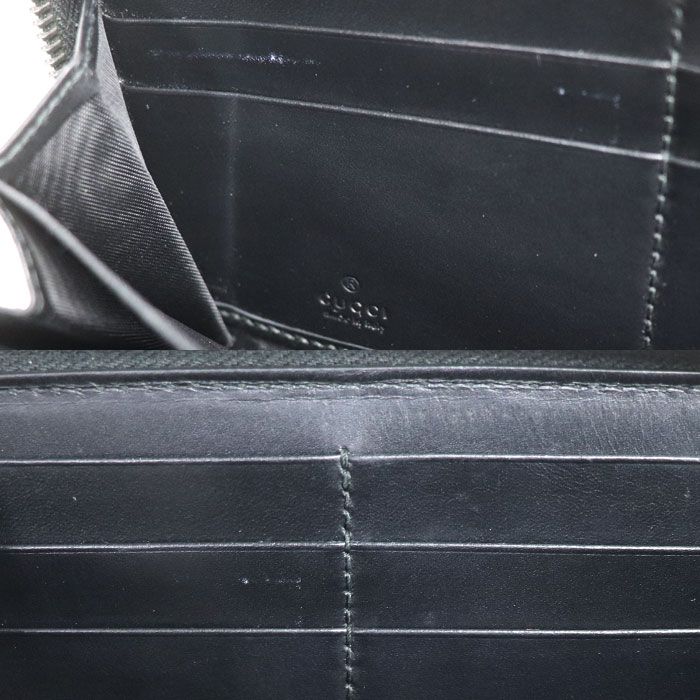 Gucci Guccissima Signature Zip Around Wallet Black — view 6