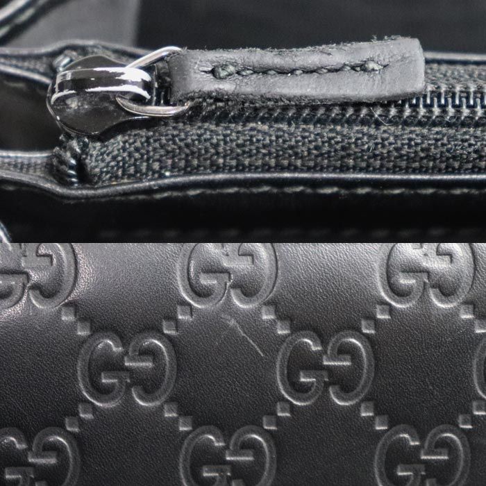 Gucci Guccissima Signature Zip Around Wallet Black — view 7