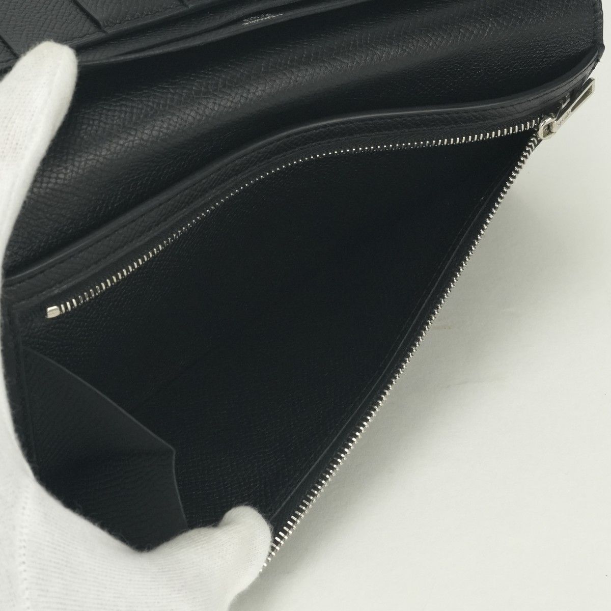 Hermes Bearn Souffle Wallet Epsom Noir Black Silver Veau — view 6