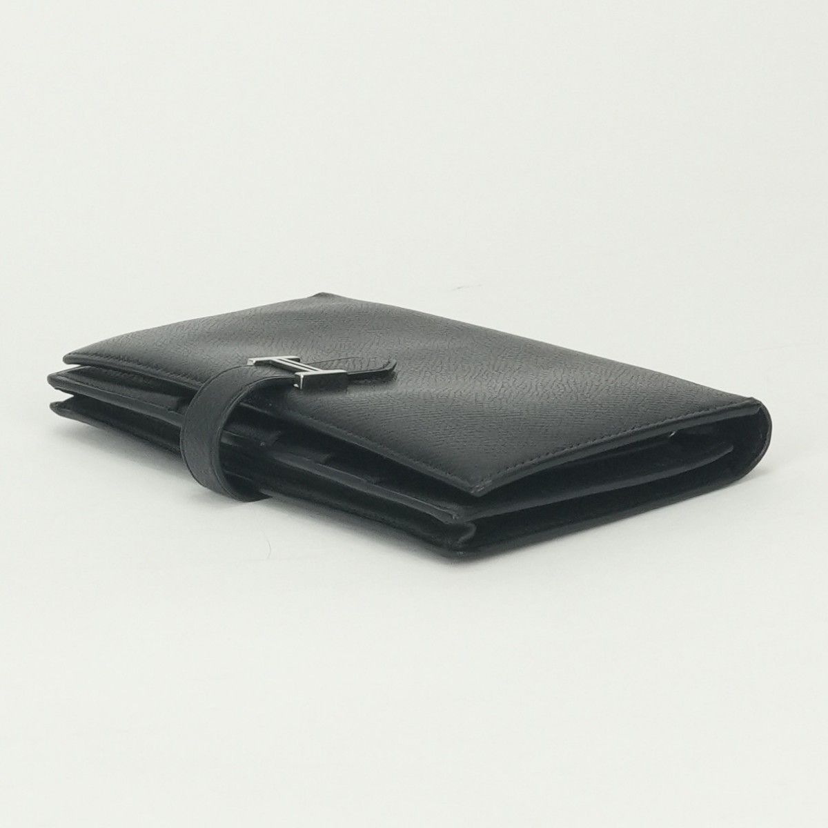 Hermes Bearn Souffle Wallet Epsom Noir Black Silver Veau — view 4