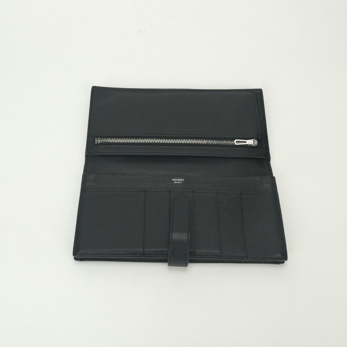 Hermes Bearn Souffle Wallet Epsom Noir Black Silver Veau — view 5