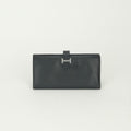 Hermes Bearn Souffle Wallet Epsom Noir Black Silver Veau