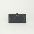Hermes Bearn Souffle Wallet Epsom Noir Black Silver Veau