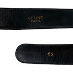 Celine Vintage Horse Carriage Logo Buckle Leather Belt Black — view 2