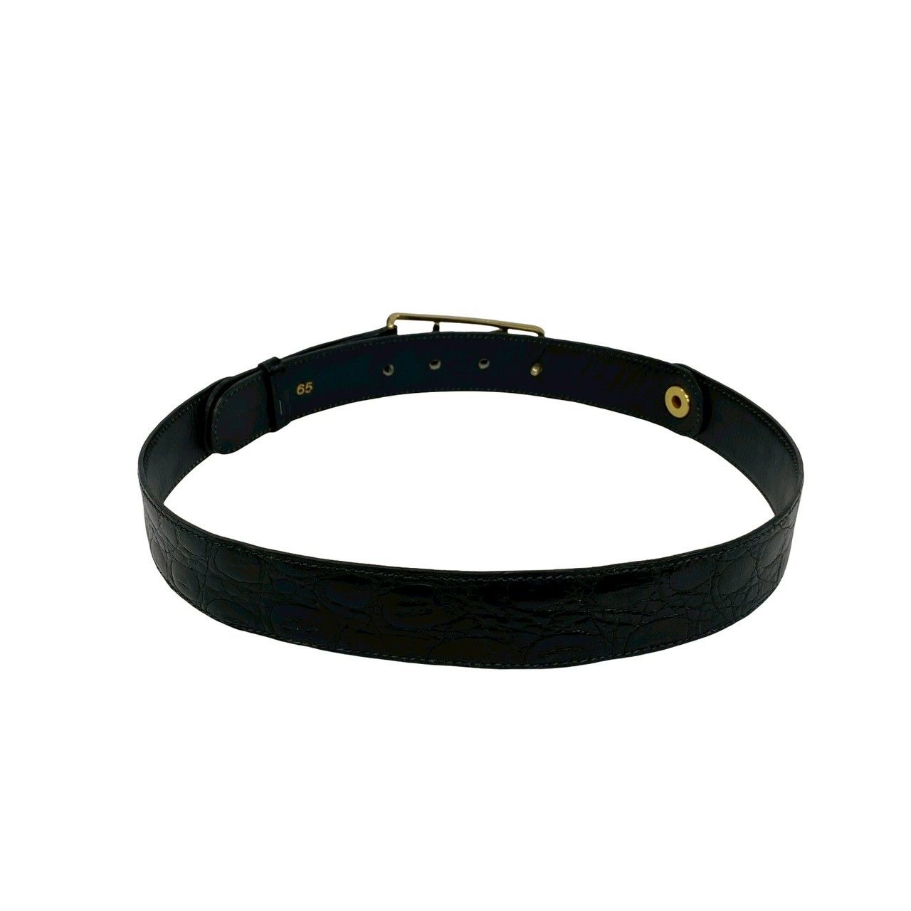 Celine Vintage Horse Carriage Logo Buckle Leather Belt Black — view 6
