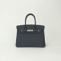 Hermes Birkin 30 Verso Tote Togo Blue New Bleunuit Orange Poppy Orangepoppy