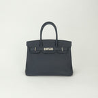 Hermes Birkin 30 Verso Tote Togo Blue New Bleunuit Orange Poppy Orangepoppy