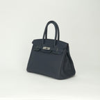 Hermes Birkin 30 Verso Tote Togo Blue New Bleunuit Orange Poppy Orangepoppy — view 2