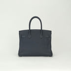Hermes Birkin 30 Verso Tote Togo Blue New Bleunuit Orange Poppy Orangepoppy — view 3