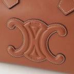 Celine Leather Cuir Triomphe Small Boston 2-Way Handbag Brown — view 8
