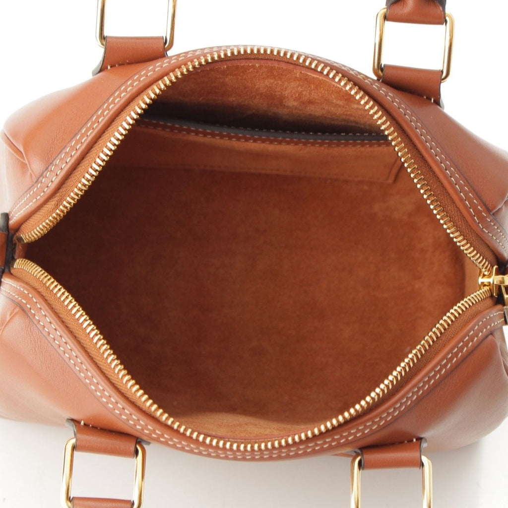 Celine Leather Cuir Triomphe Small Boston 2-Way Handbag Brown — view 6