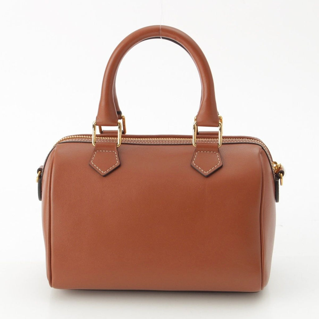Celine Leather Cuir Triomphe Small Boston 2-Way Handbag Brown — view 4