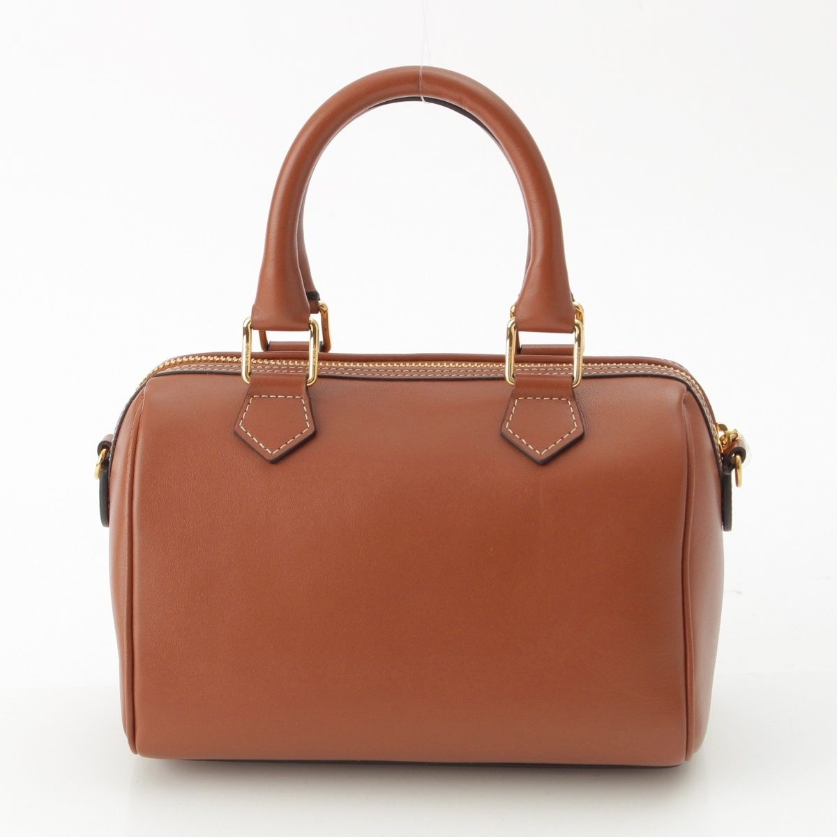 Celine Leather Cuir Triomphe Small Boston 2-Way Handbag Brown — view 4